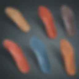 Detailed illustration of various types of postural insoles