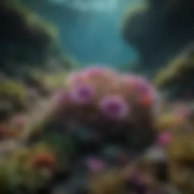 A vibrant underwater scene showcasing various anemone species in their natural habitat.