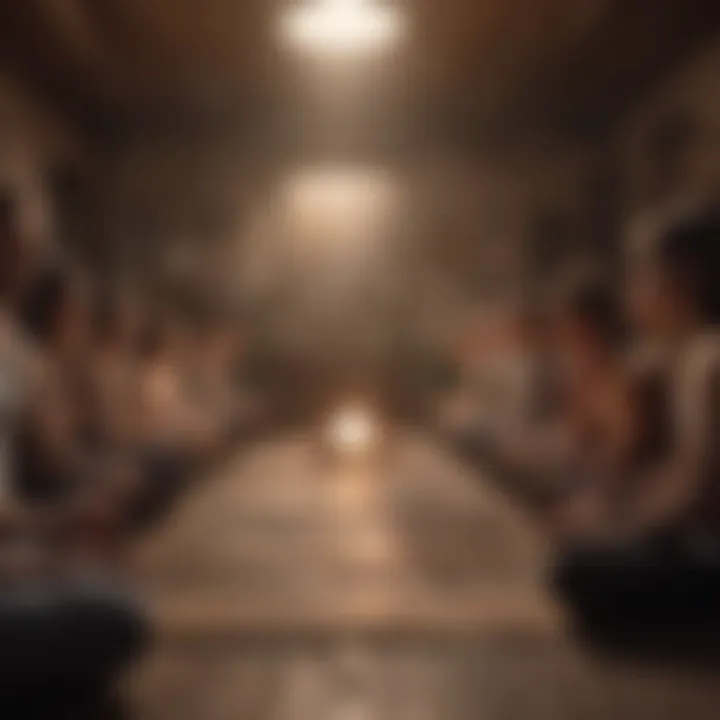 Group session engaging in breathwork activities