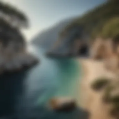 Coastal Beauty of Cephalonia A panoramic view of Cephalonia's coastline, highlighting its stunning natural beauty and environmental importance.