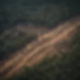 Aerial view of deforested land showcasing environmental degradation