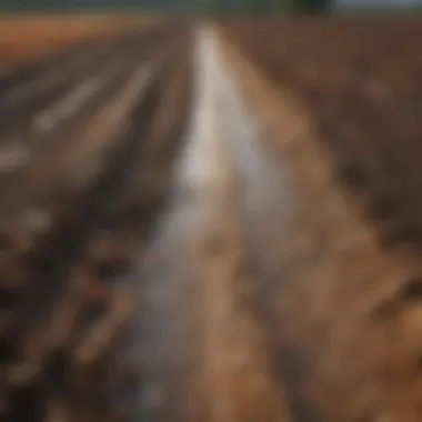 Diagram showcasing the impact of drainage systems on crop yield