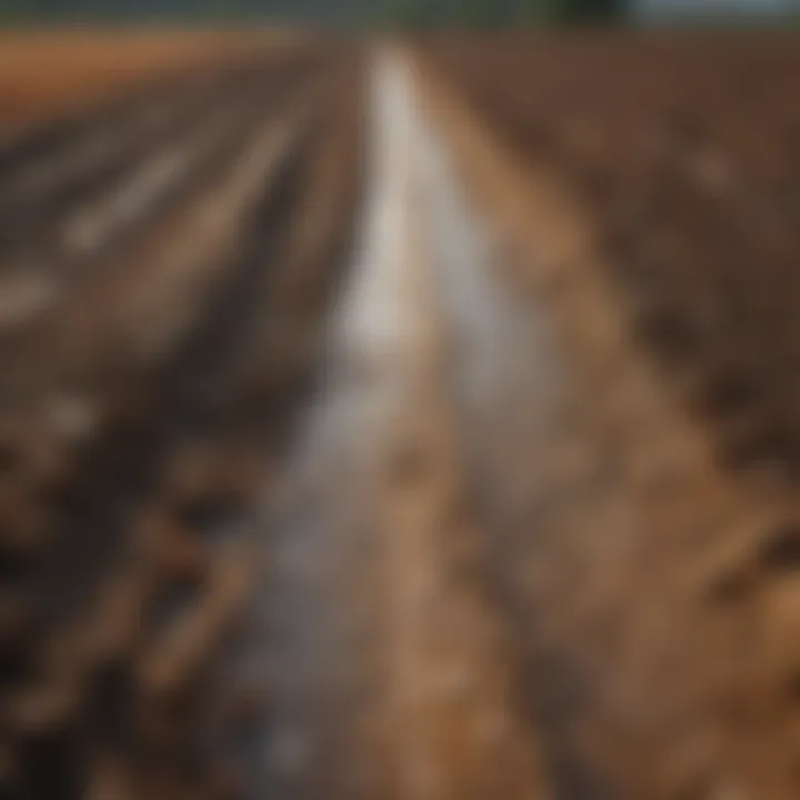 Diagram showcasing the impact of drainage systems on crop yield