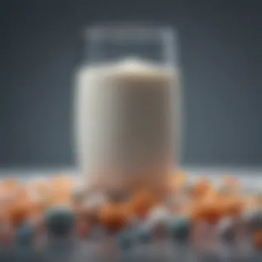 Visual representation of vitamins and minerals found in milk