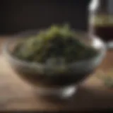 Nutrient-rich dehydrated seaweed in a bowl