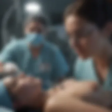 Anesthesiologist Ensuring Patient Safety An anesthesiologist monitoring a patient's vitals