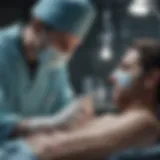 Surgeon in action during a complex procedure