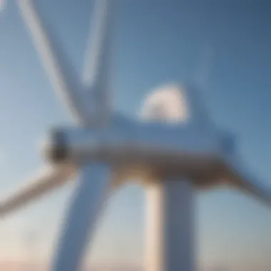 Advanced Wind Turbine Technology Close-up of a modern wind turbine showcasing advanced technology