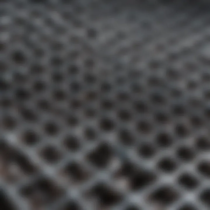 Close-up image of grid materials used in electron microscopy