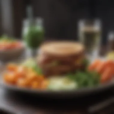 Balanced Meal for Thyroid Health A serene setting showcasing a balanced meal emphasizing foods beneficial for thyroid health