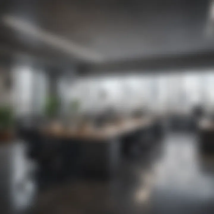 A modern office space indicating a dynamic work environment.