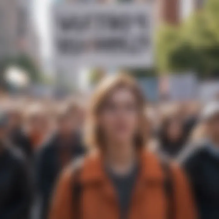 Protesters rallying for reproductive rights with signs