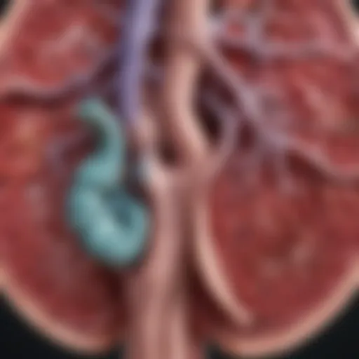 Anatomical diagram of the kidneys showcasing their structure and function