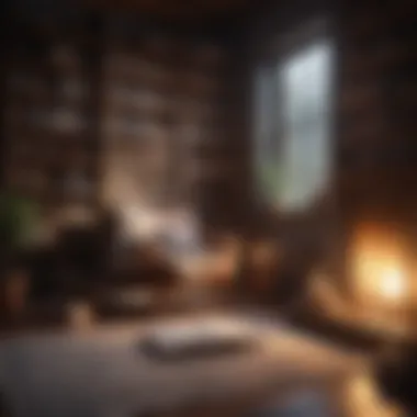 Comfort in Literature A cozy reading nook filled with books and warm light