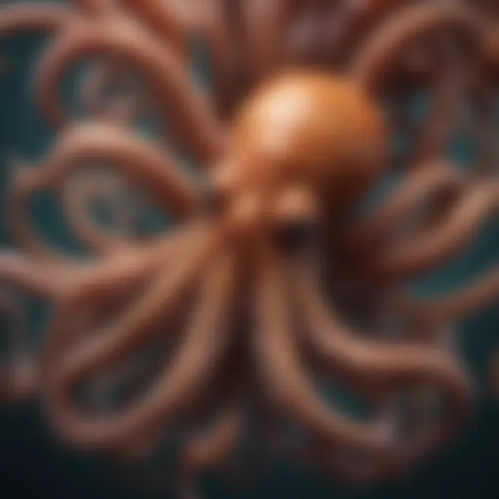 Diagram illustrating the extensive visual field of the octopus