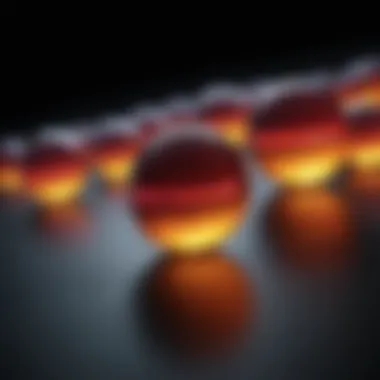 Unique Properties of Quantum Dots Illustration showcasing the unique properties of quantum dots under different light conditions
