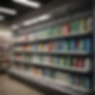 Retail store shelf displaying antiseptic solutions