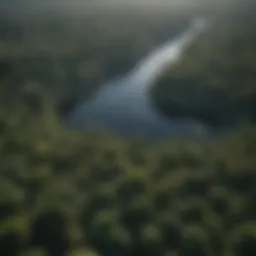 Aerial view showcasing the vastness of the Amazon rainforest