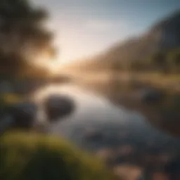 A serene landscape depicting tranquility and calmness