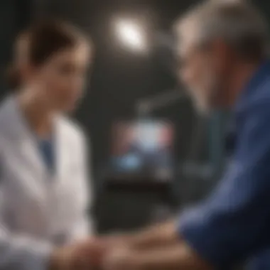 Clinical Insights into Acute Myeloid Leukemia Treatment Doctor consulting with a patient about AML