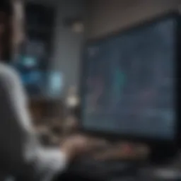 A researcher analyzing data on a computer screen