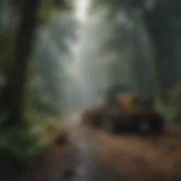 A dense rainforest being cleared for agriculture