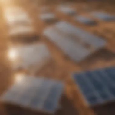 Innovative Design of TLSCs in Solar Energy Capture A visually striking representation of transparent luminescent solar concentrators in action, showcasing their unique design and functionality.