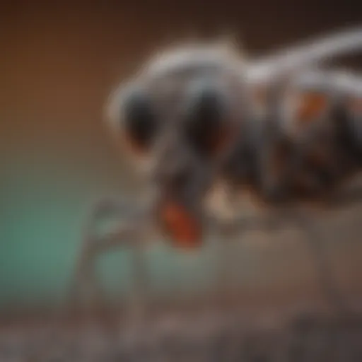 A close-up view of genetically altered mosquitoes under a microscope