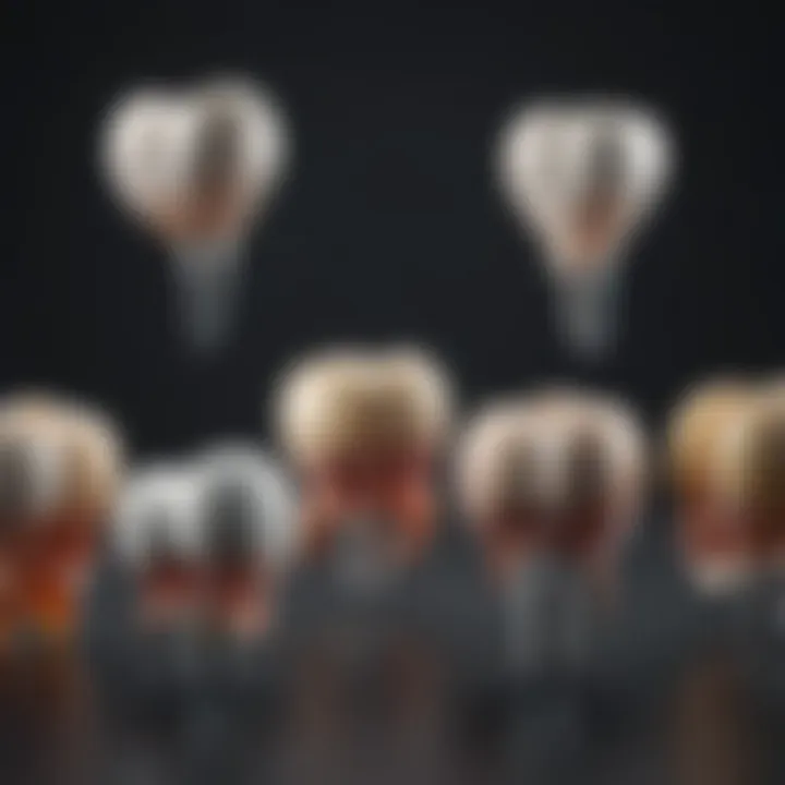Illustration depicting different types of hip replacement implants