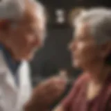 Elderly patient consultation with a healthcare professional