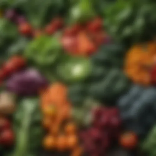 Lutein-rich food sources including leafy greens and colorful vegetables