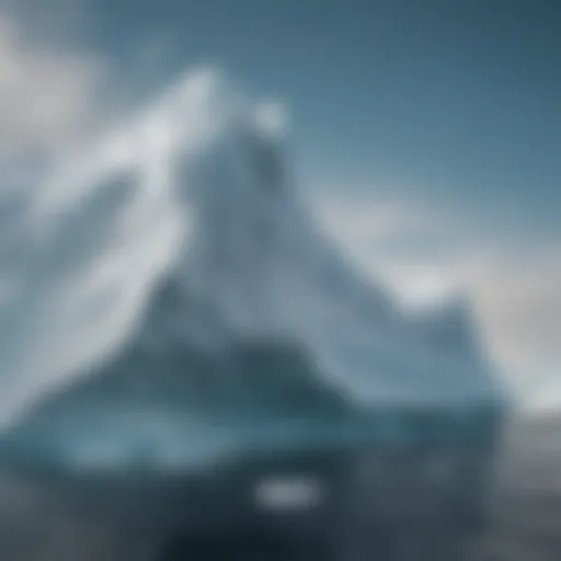 Melting iceberg illustrating climate change effects