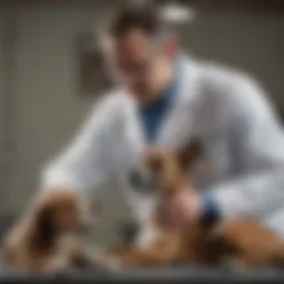 A veterinarian administering a vaccine to a dog