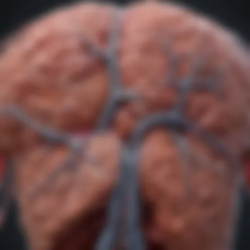 Illustration of neuroendocrine tumor locations in the liver