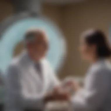 Patient Consultation on MRI Findings Oncologist discussing MRI results with a patient