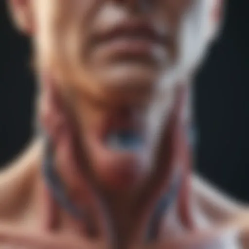 Thyroid gland diagram highlighting post-surgery changes