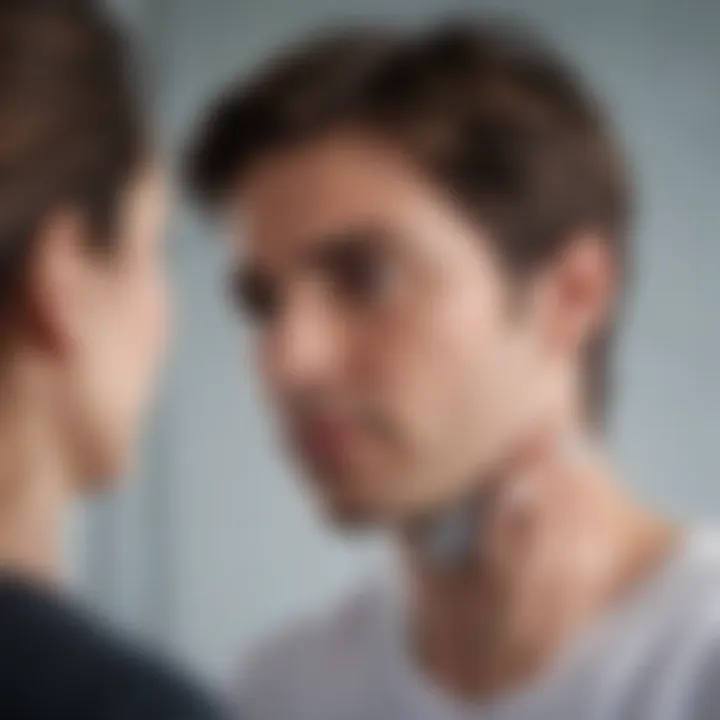 User interacting with the Quintron BreathTracker in a clinical setting.