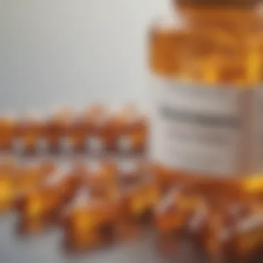 A close-up of a vitamin D supplement bottle with capsules, emphasizing the importance of supplementation for seniors.