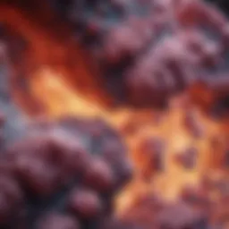 Microscopic view of cancerous lung tissue