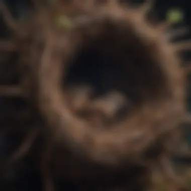 Avian Nesting Architecture An intricate nest built by a bird highlighting its architectural skills