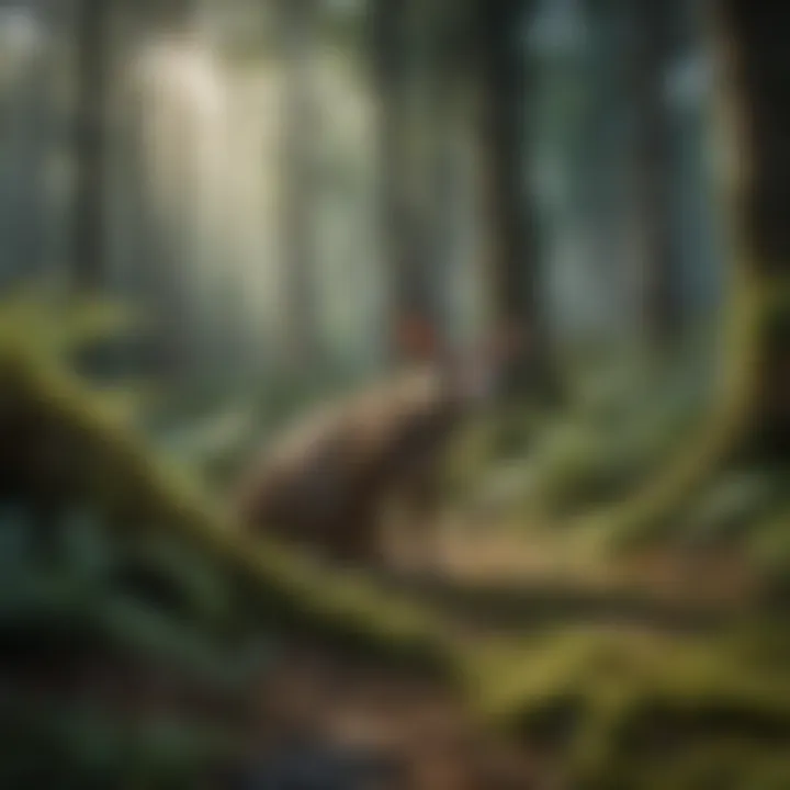 A lush forest teeming with diverse species