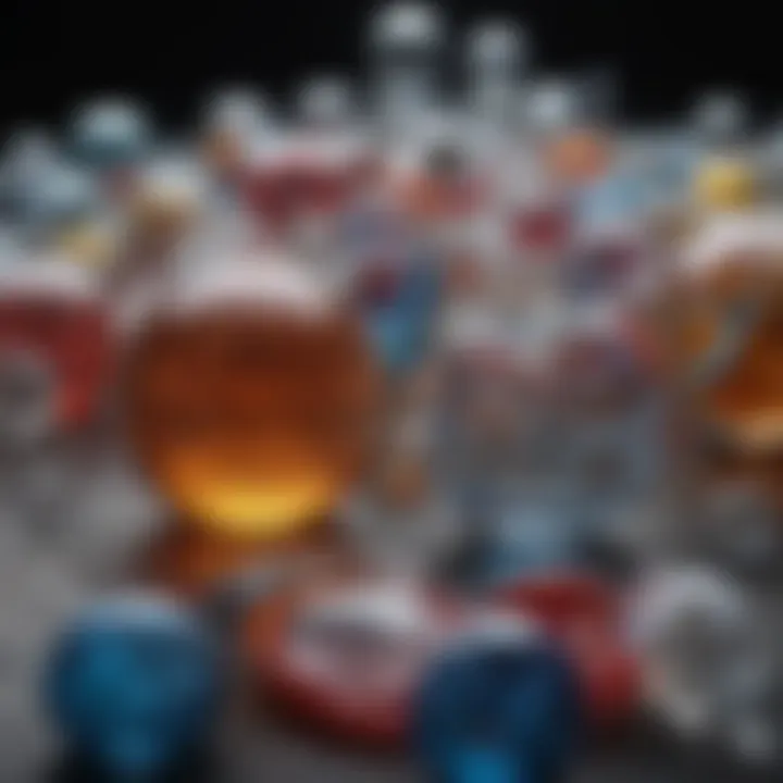 A graphic representation of chemical compositions found in common plastics