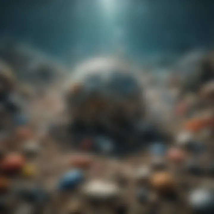 An illustration depicting the harmful effects of plastic pollution on marine life