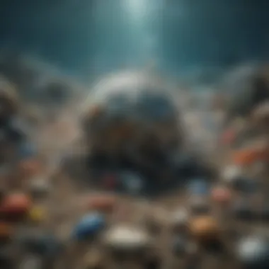 Impact of Plastic Pollution on Marine Ecosystems An illustration depicting the harmful effects of plastic pollution on marine life