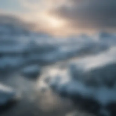 Polar Landscape Affected by Climate Change Polar landscape affected by climate change and melting ice