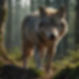 A wolf in its natural habitat showcasing its hunting prowess