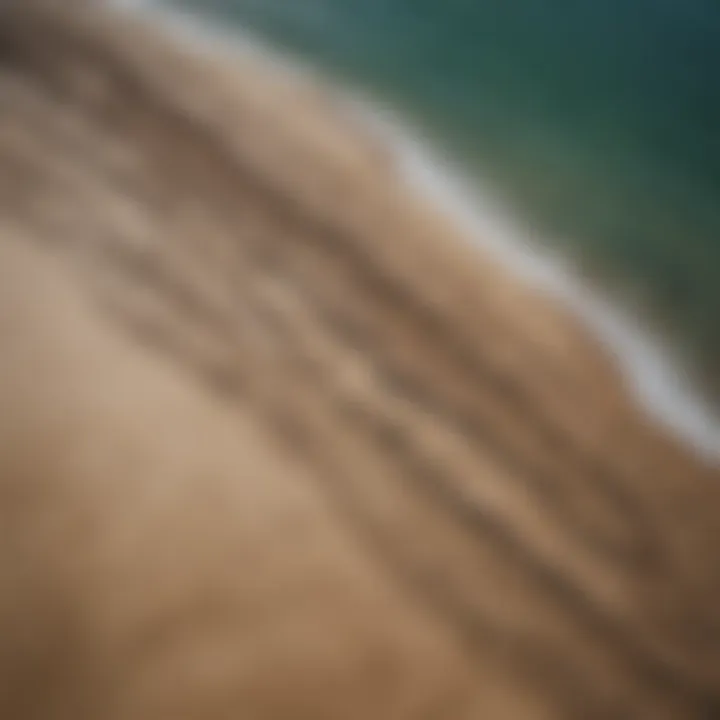 Aerial view of coastal erosion and rising waters