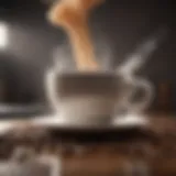 Freshly brewed cup of coffee with steam rising