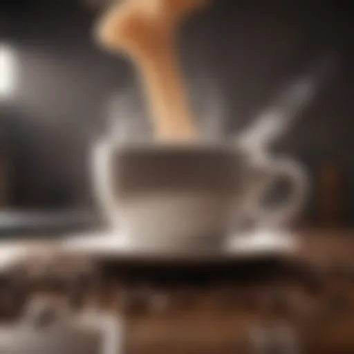 Freshly brewed cup of coffee with steam rising