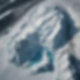 Aerial view of a melting glacier